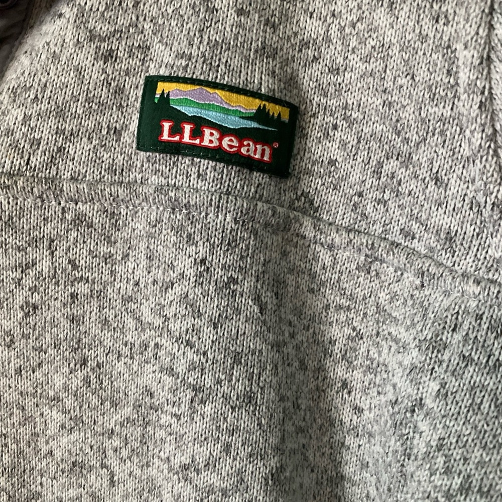 Ll Bean Medium Grey Pullover With Front Pocket - image 2